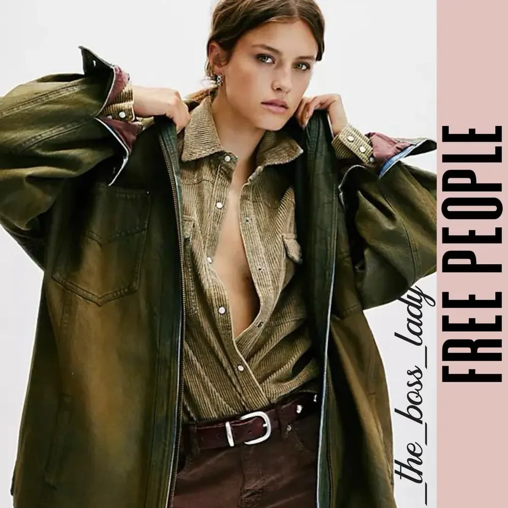 Free People corduroy button down shirt XS